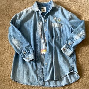 Button down denim long sleeve